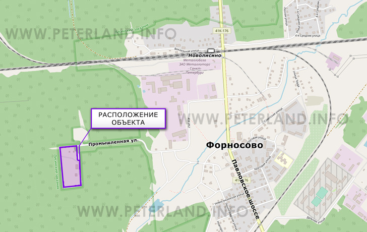 расположение земельных участков промназначения в Форносово